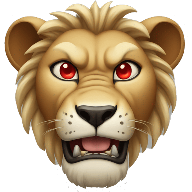 Angry lion with red eyes emoji