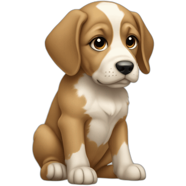 sitting puppy Braque D'Auvergne emoji