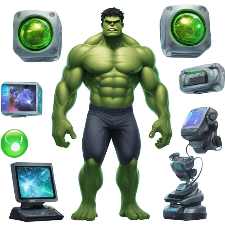 Hulk as a tech wizard emoji