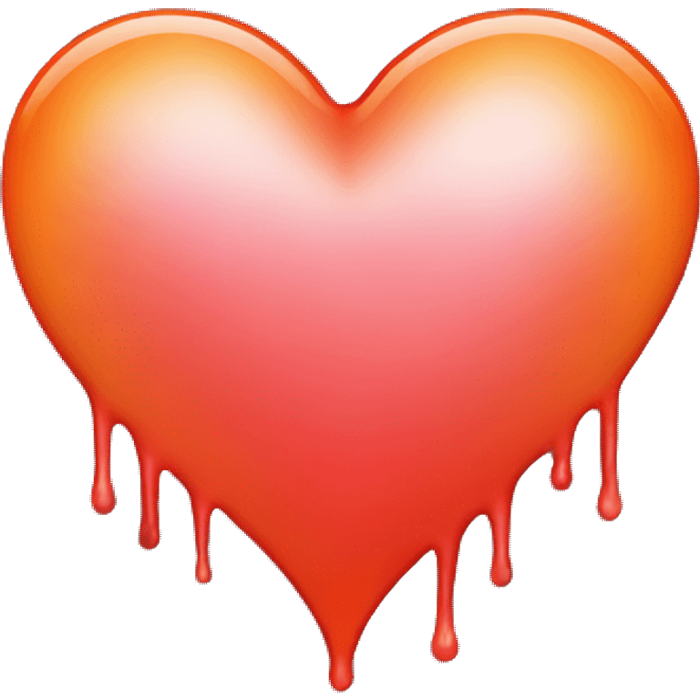 bleeding red heart shape glowing red-orange emoji