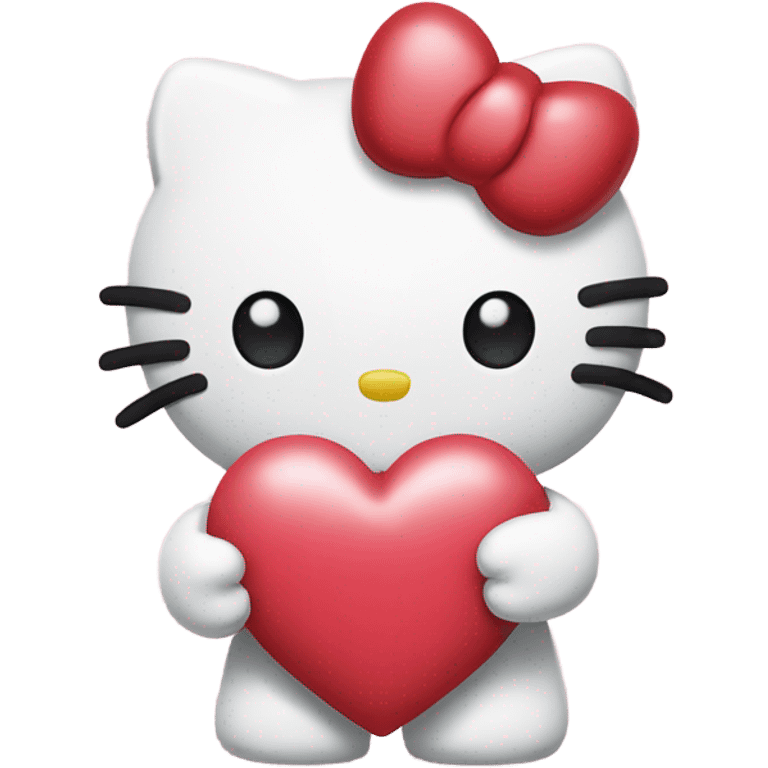 Hello kitty holding a heart with a letter N emoji