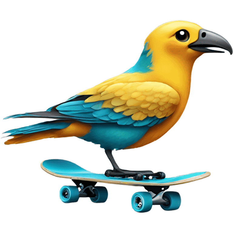 Bird on a skateboard emoji