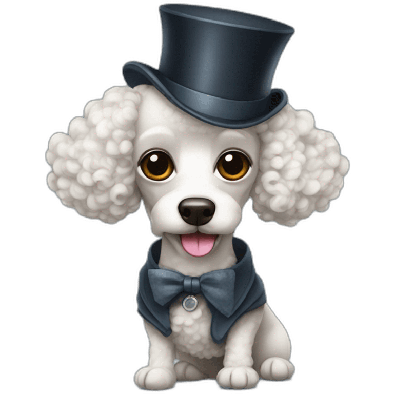 French Poodle with Sherlock Holmes costume emoji