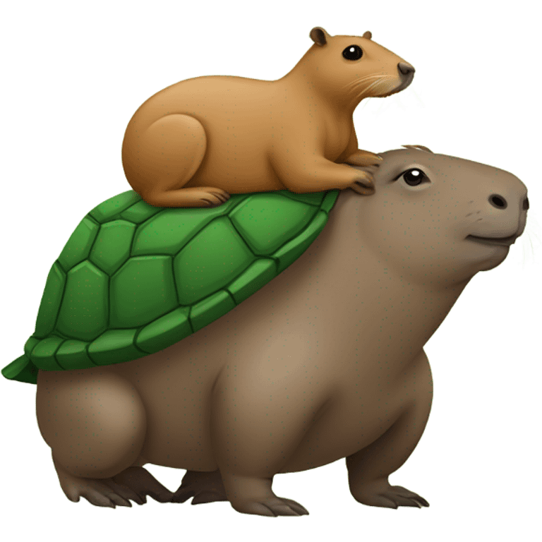 Capybara riding a turtle emoji