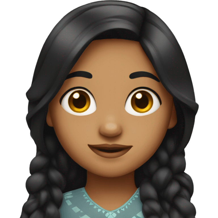 Indian girl with black hair  emoji