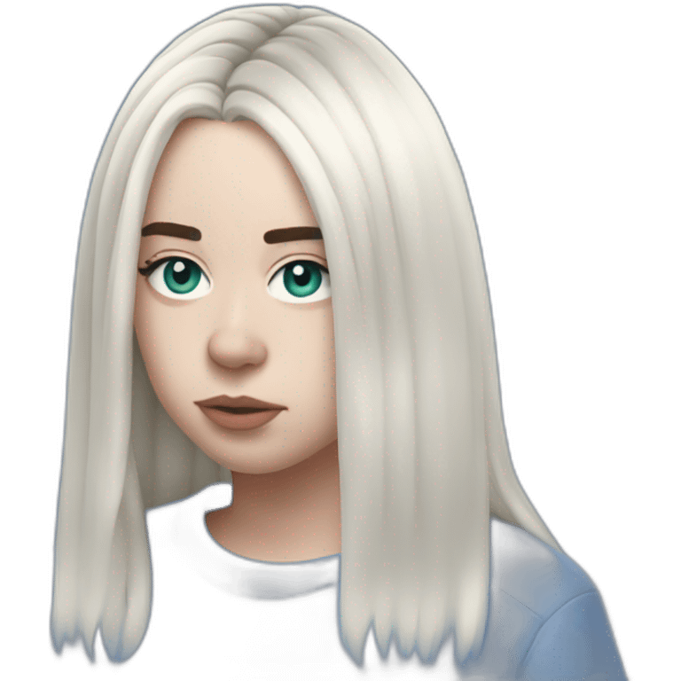 Billie eilish chanteuse cheveux bleu emoji