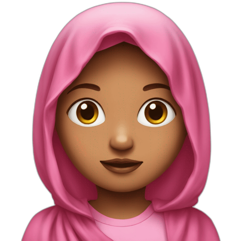 A little girl with a pink veil and et a pink T-shirt  emoji