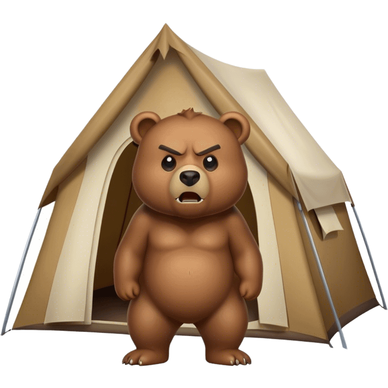 angry bear outside of a tent emoji