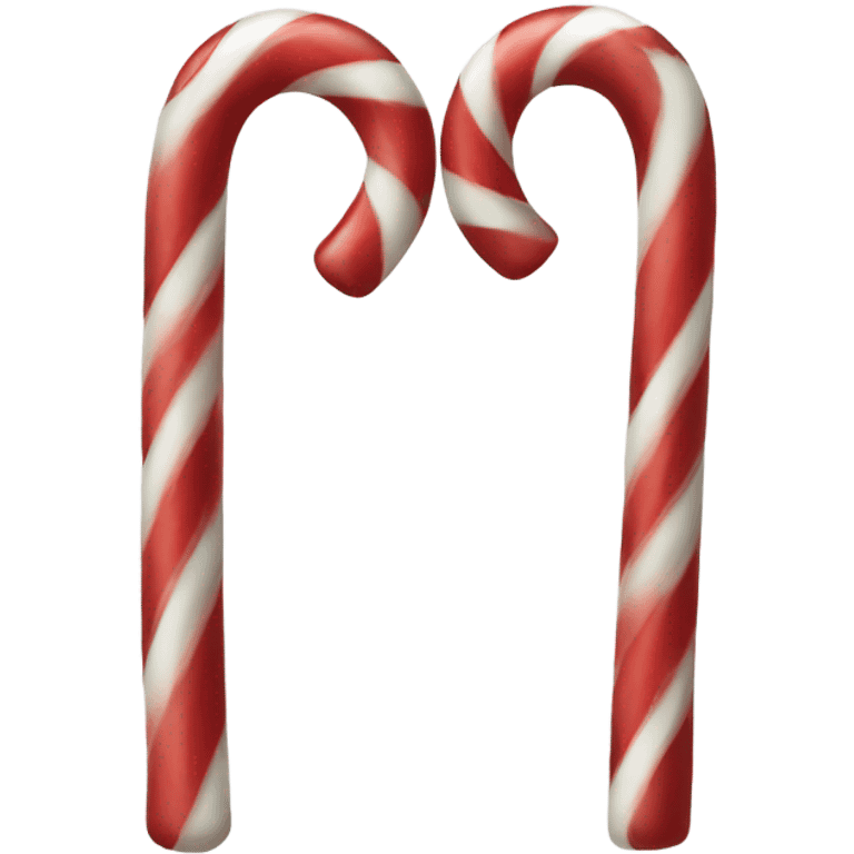 Two candy canes making a heart emoji