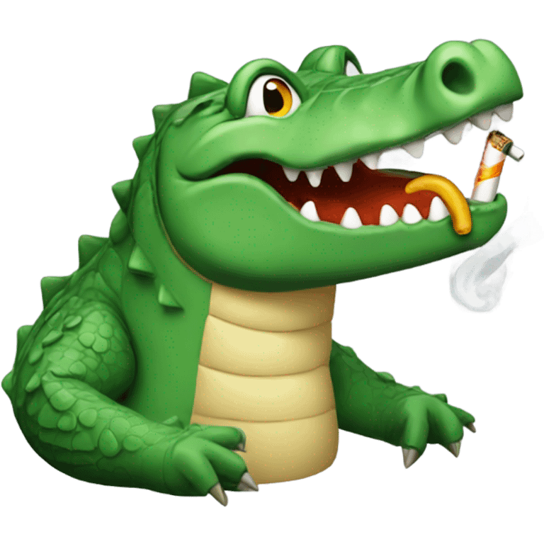 Crocodile smoking a fag emoji