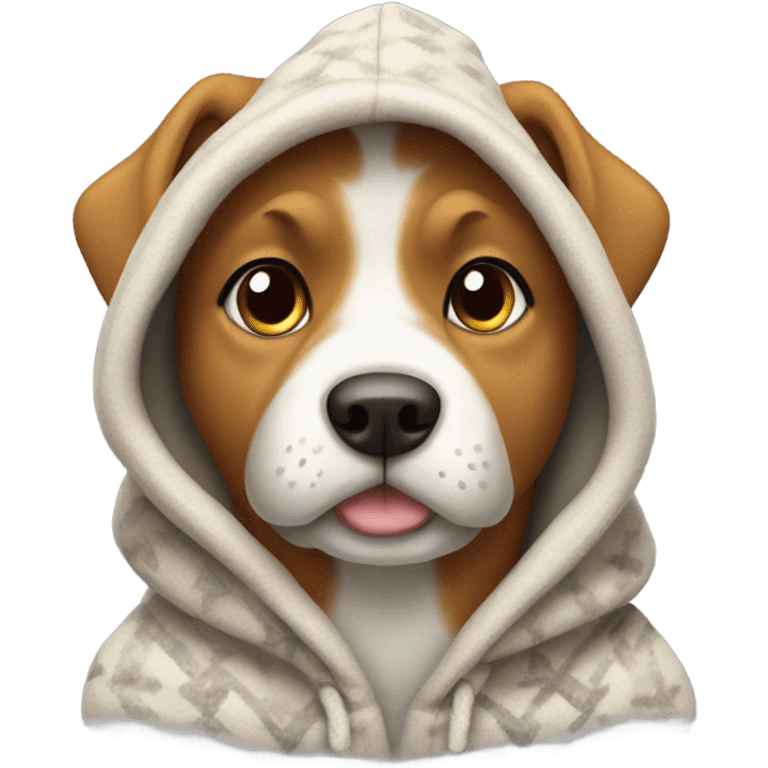 Dog wearing a hoodie emoji