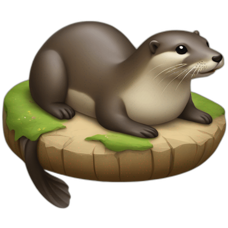 Une loutre sur un dauphin emoji