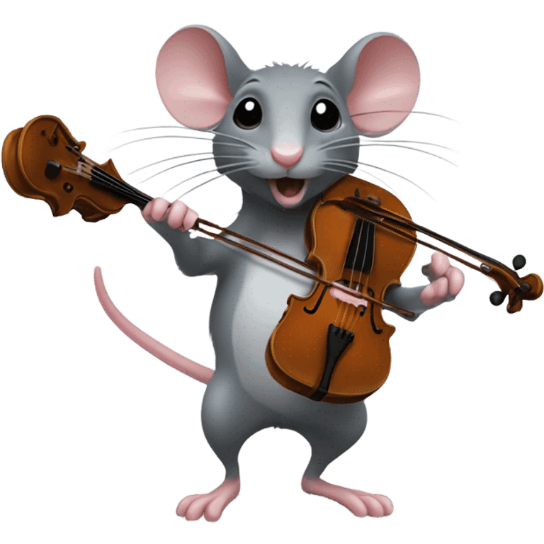 Rat playing the violin emoji