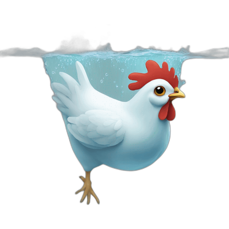 Chicken under water emoji