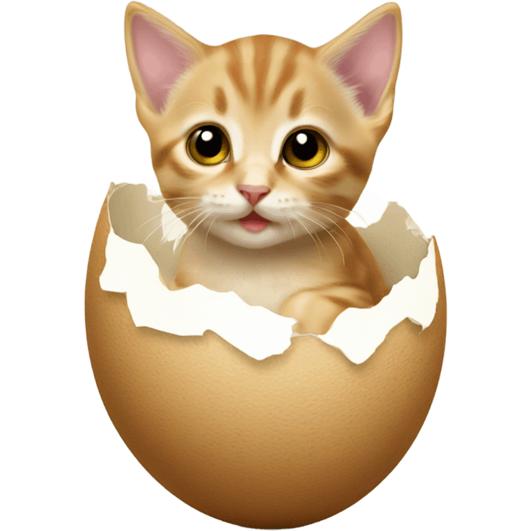 Kitten hatching from an egg emoji