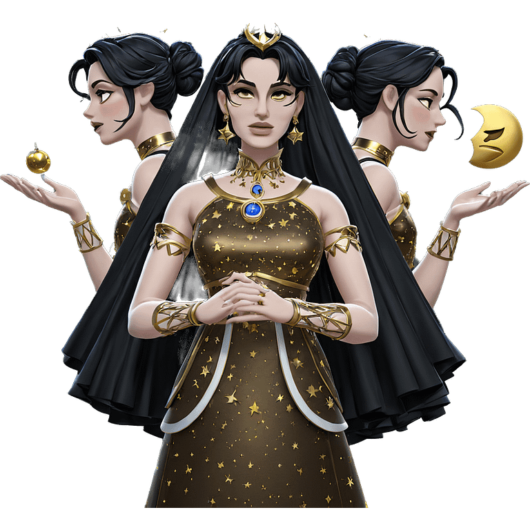 celestial girls in elegant attire emoji