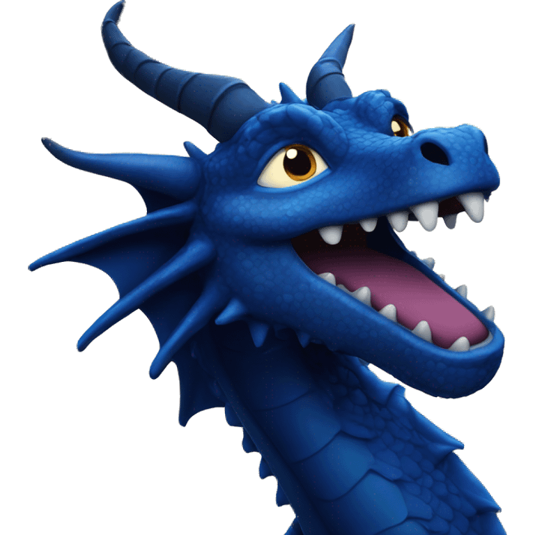 A dragon emoji, dark blue night sky theme, with sparkle eyes, in awe emoji