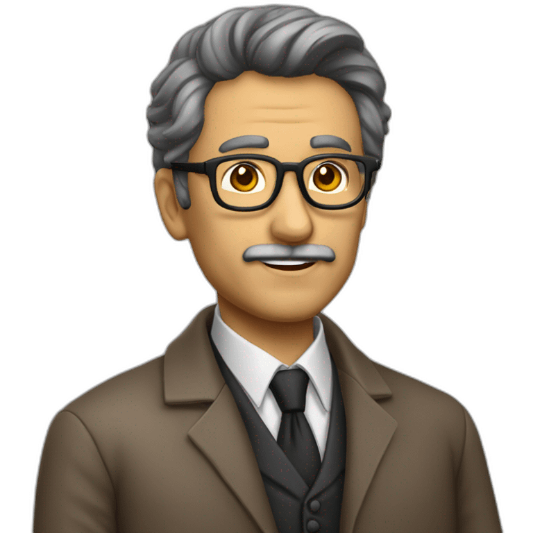 hombre profesor castaño gafas mediana edad emoji