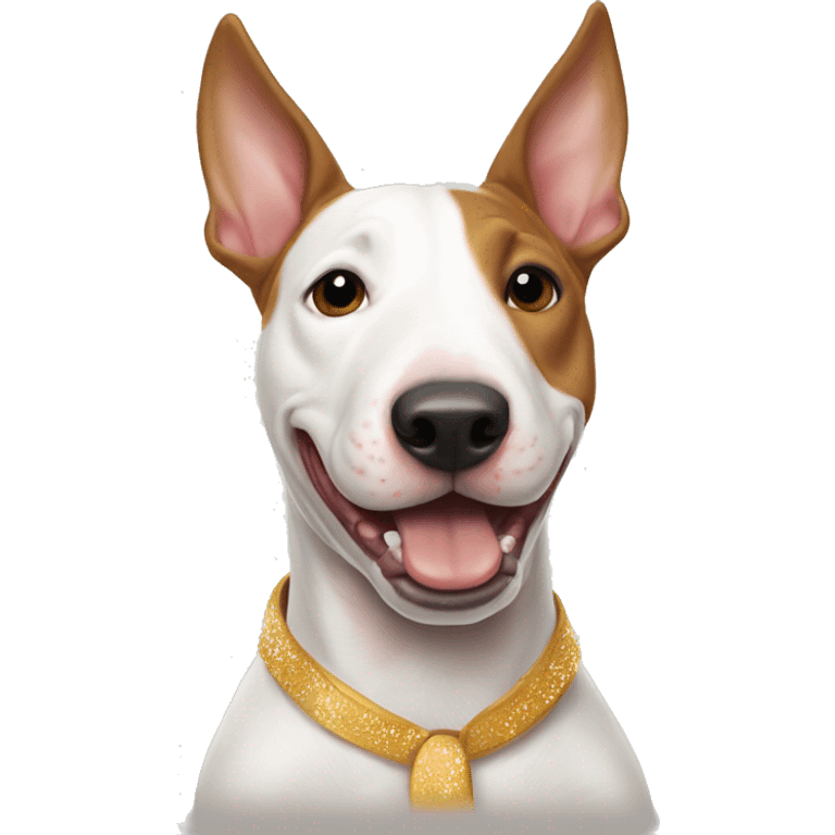 Bull Terrier in a New Year's costume emoji