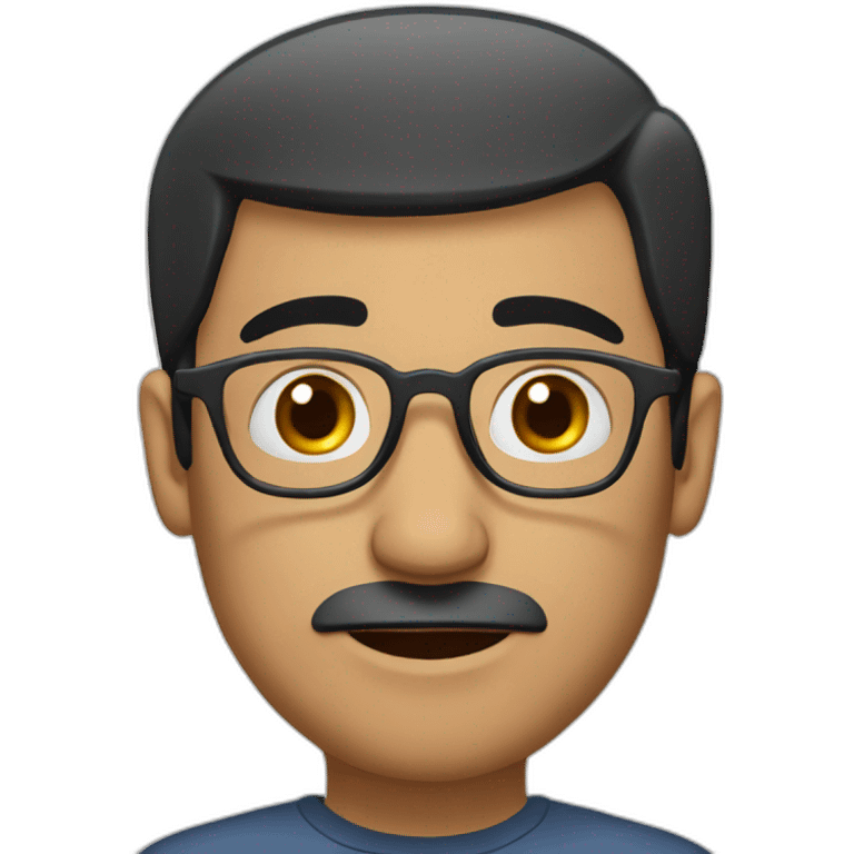 Balding-black-haired-middle-eastern-man-with-glasses-bored emoji