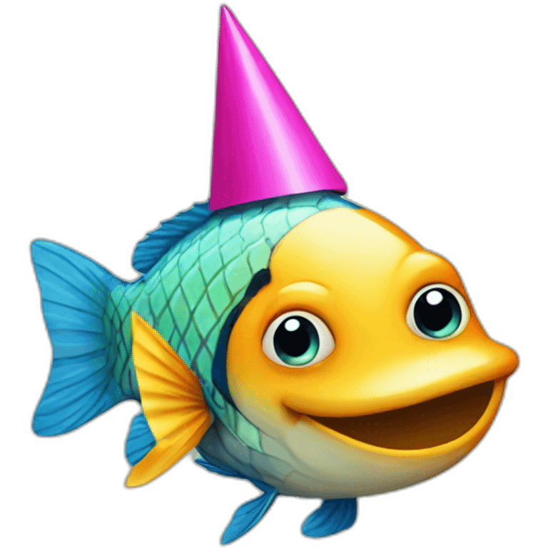 fish with a party hat emoji