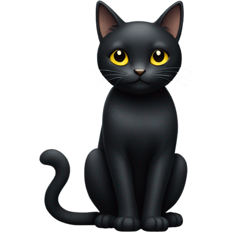 create a black cat siting emoji