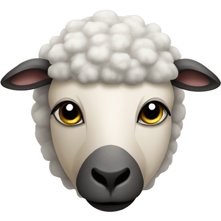 Sheep wearing face mask emoji