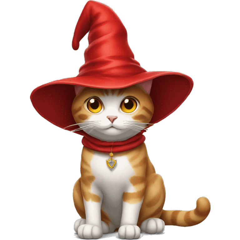 Cat with red wizard hat emoji