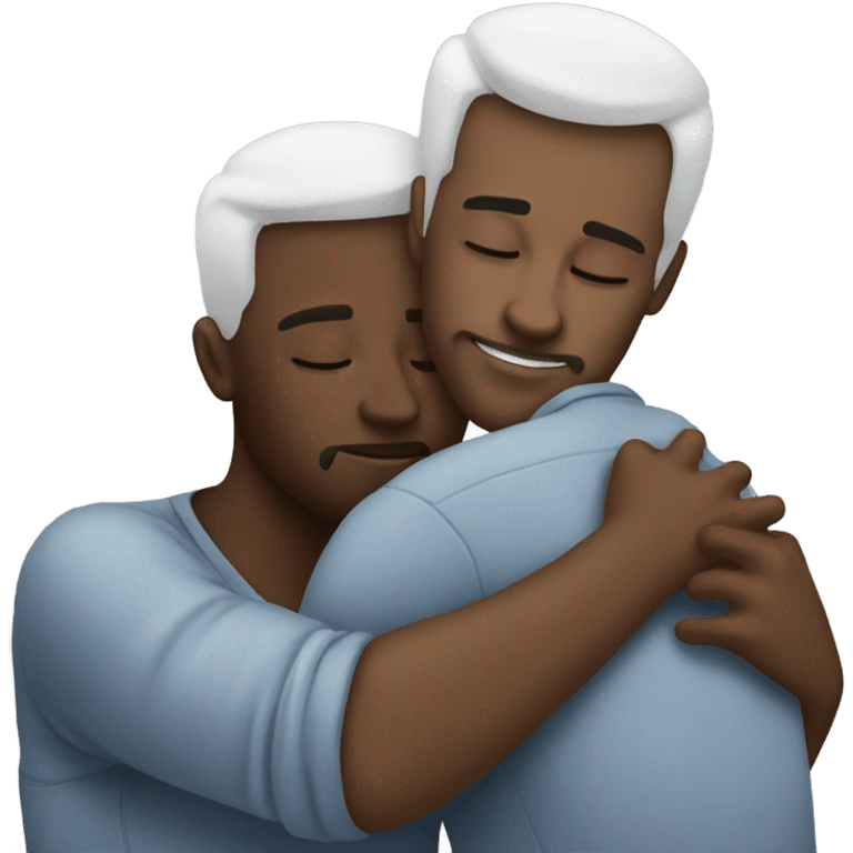 Two white men cuddling emoji