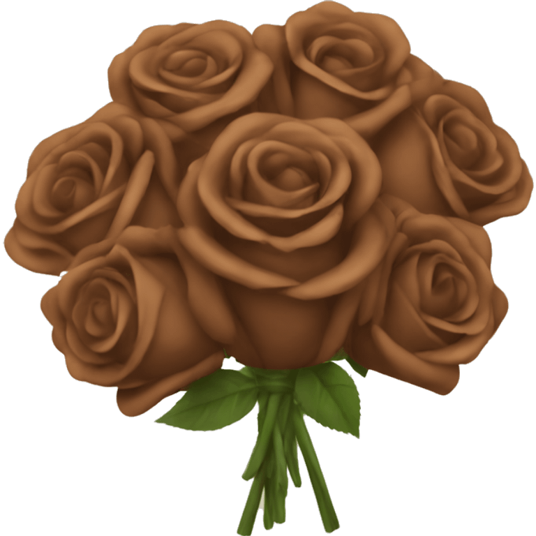 Brown roses bouquet  emoji