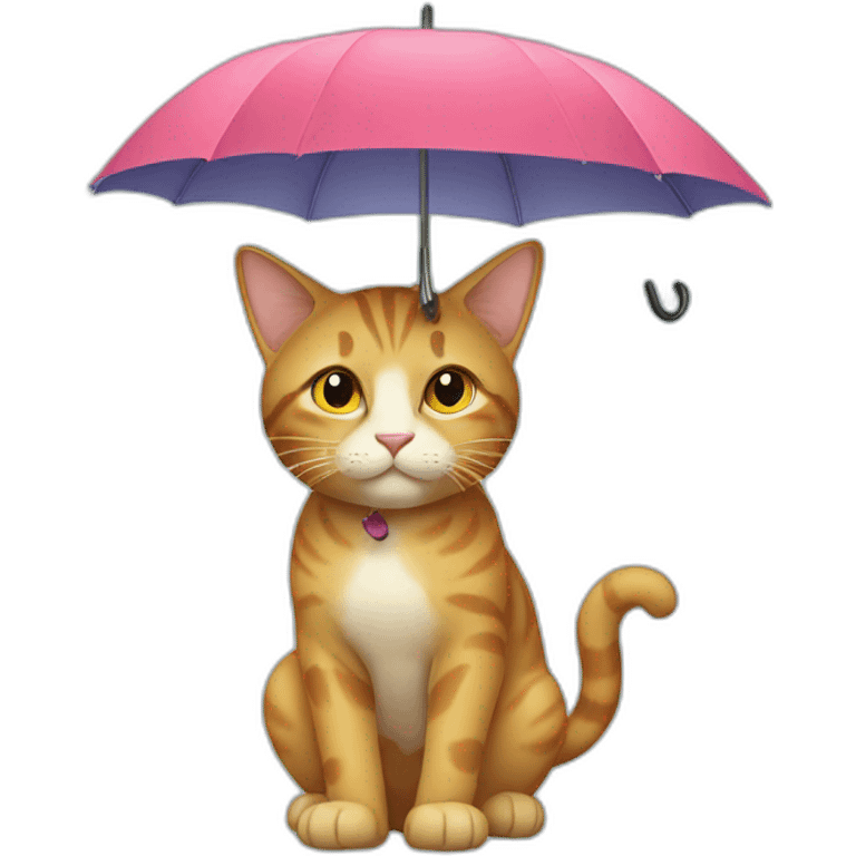 Cat with a umbrella emoji