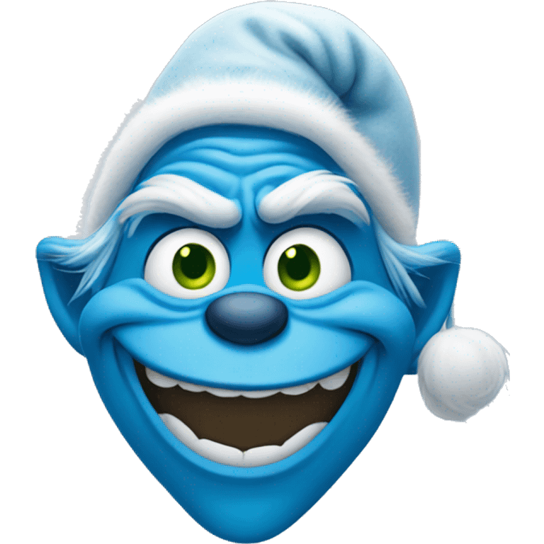 Blue Grinch Smiling emoji