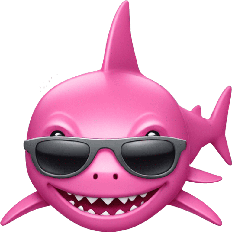 Pink shark wearing sunglasses  emoji