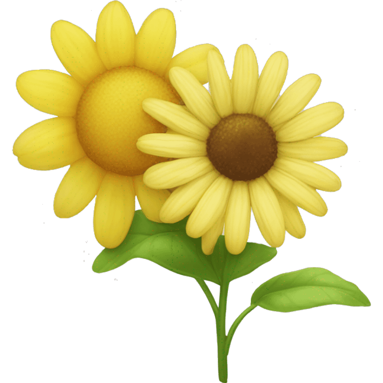 Un emoji de corista sonriente que este sosteniendo una flor amarilla  emoji