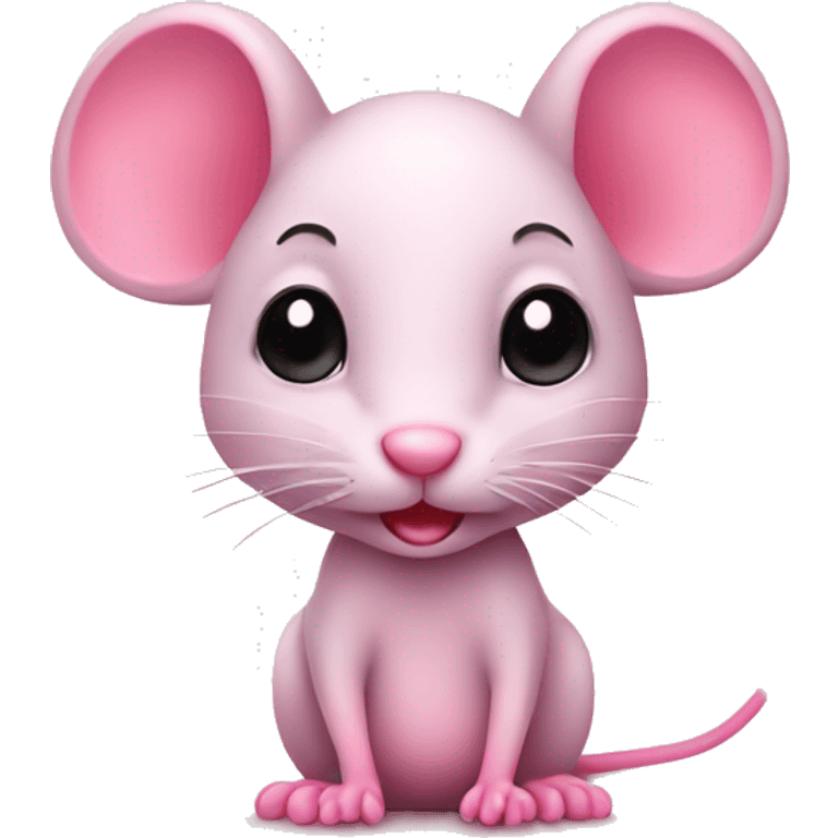 Cute little mouse pink emoji