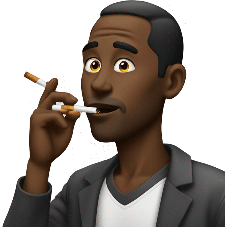 Black man smoking a black and mild emoji