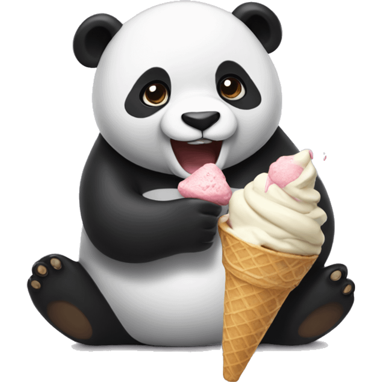 Panda eating ice cream emoji