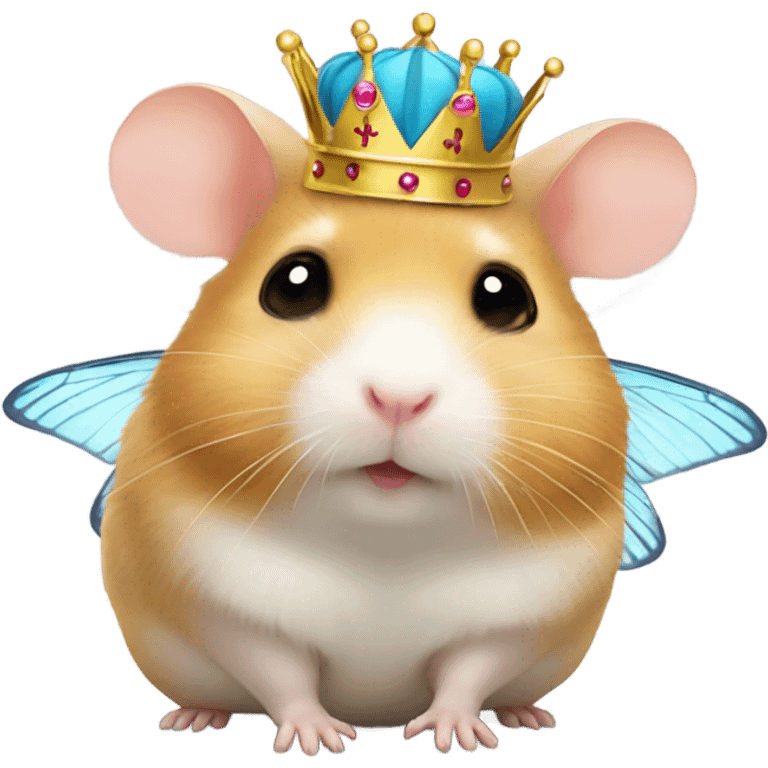 Hamster with butterfly wings and a crown  emoji