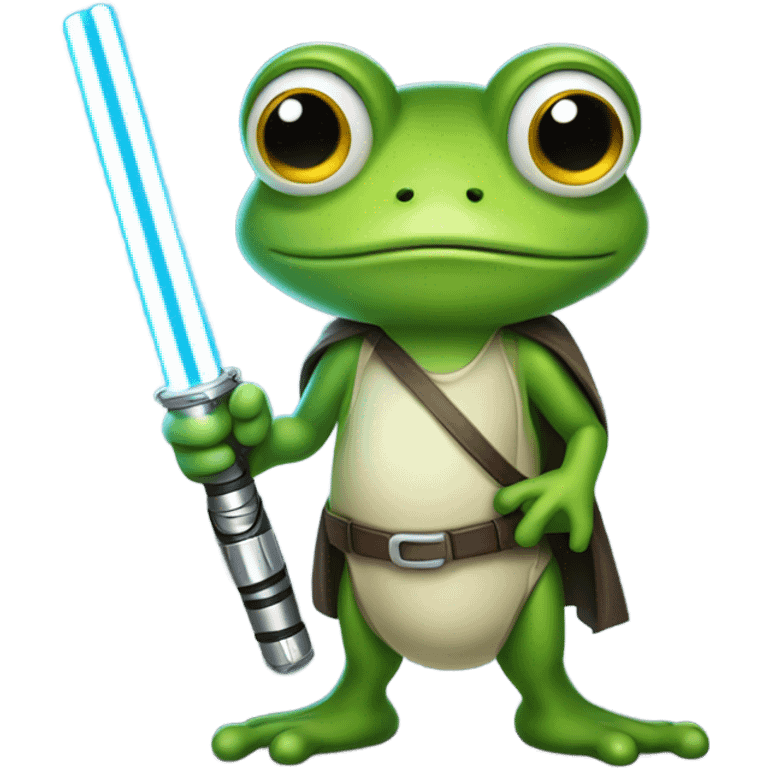 Frog with a lightsaber emoji