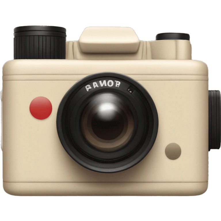 beige Palaroid camera with a photo card sticking out of it emoji