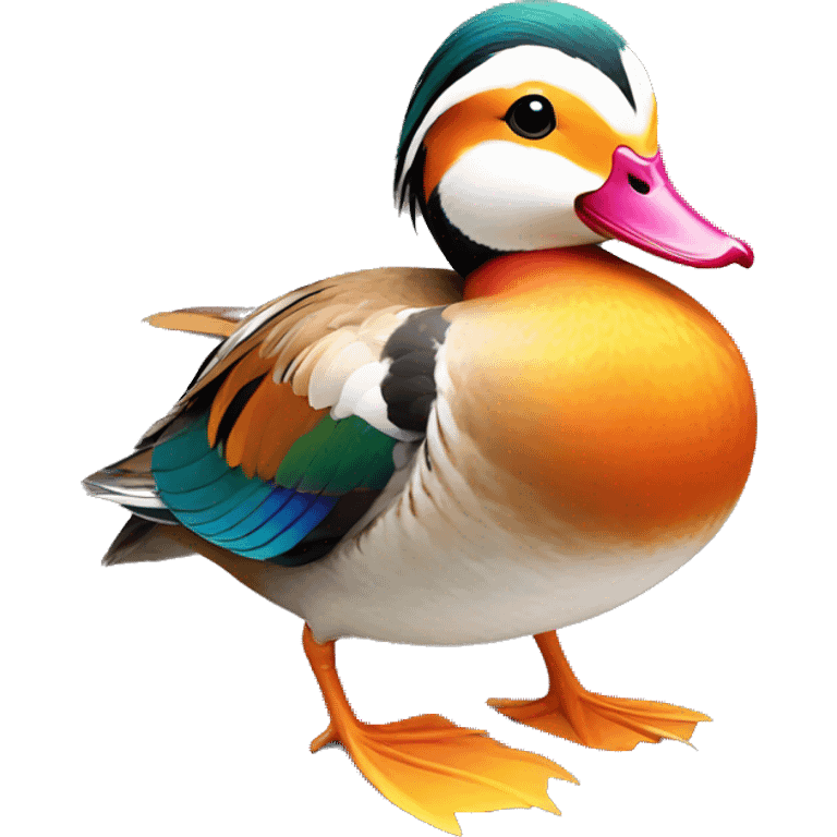 mandarin duck with colorful feathers emoji