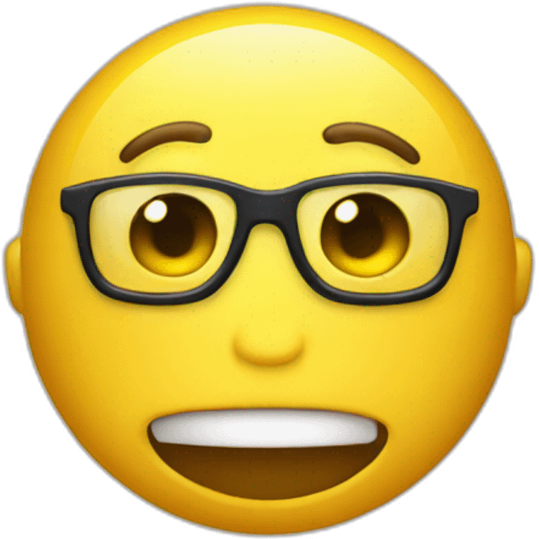 Yellow emojis that removes his amazement glasses emoji