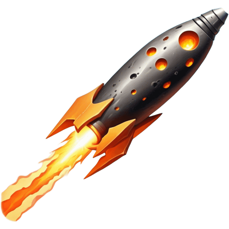  Cinematic Realistic Meteor – A fiery, blazing rock streaking through space, leaving behind a bright, dynamic trail of superheated plasma. Its rocky surface glows intensely as it hurtles toward an unknown destination. emoji