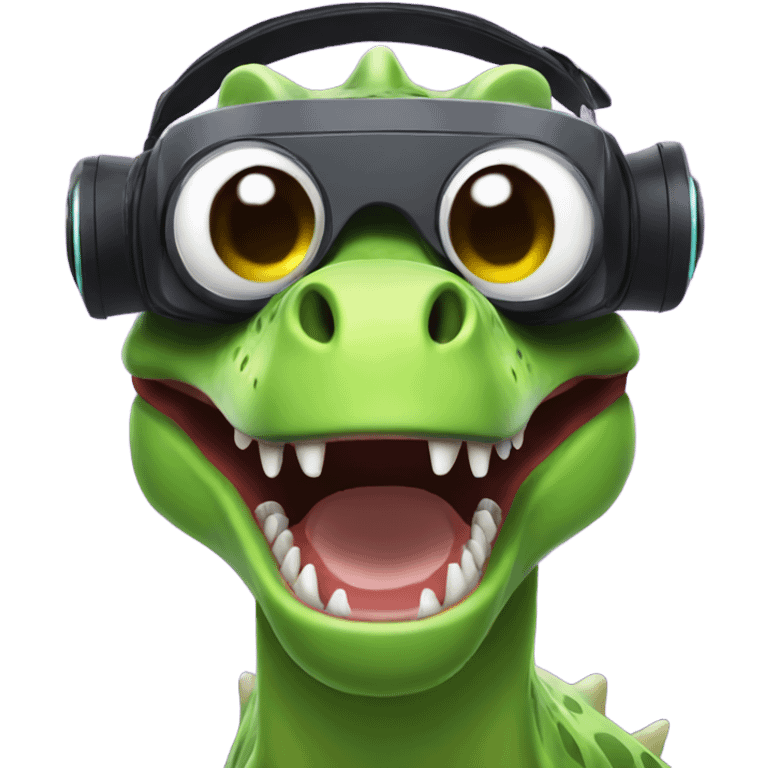 party dino wearing vr headset emoji