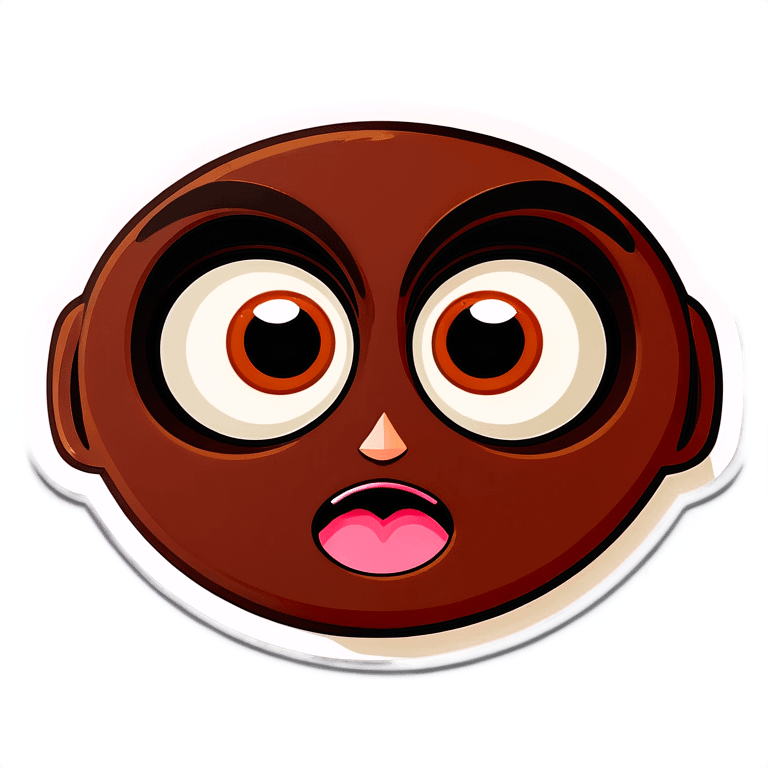 Chocolate late big eyes emoji