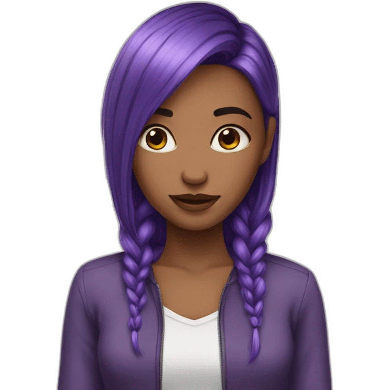 girl purple hair shocke emoji