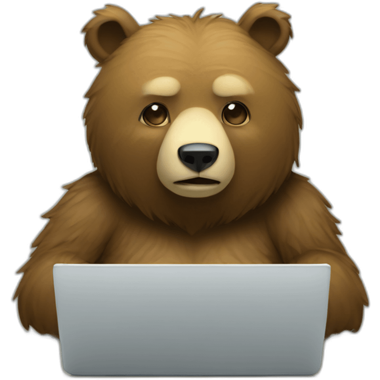 bear coding on a laptop emoji