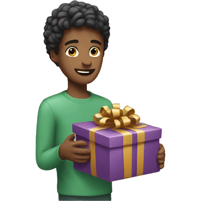 A person gives a present emoji