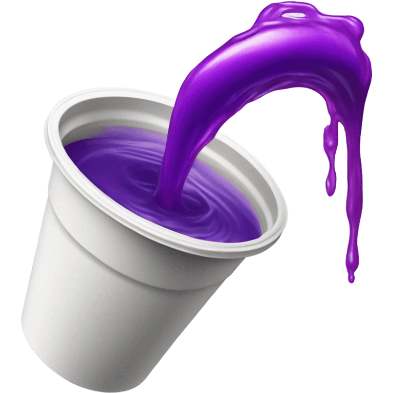 Double styrofoam cup pouring out purple liquid  emoji