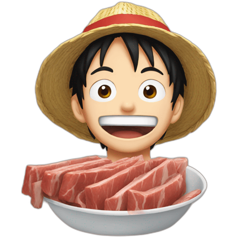 Luffy eat meat emoji